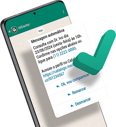 Confirma&ccedil;&atilde;o de consulta via SMS ou WhatsApp