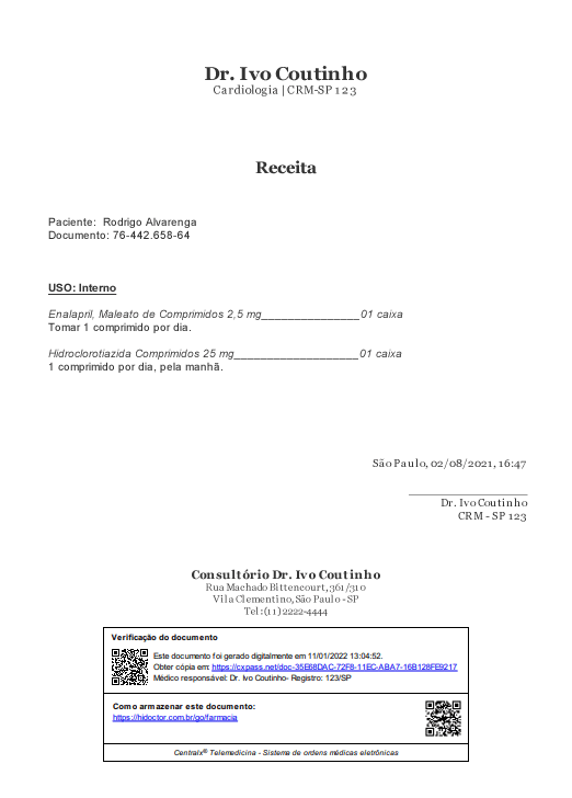 Prescri&ccedil;&atilde;o com assinatura digital