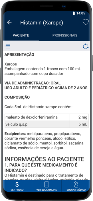 Aplicativo BulasMed com bulas profissionais