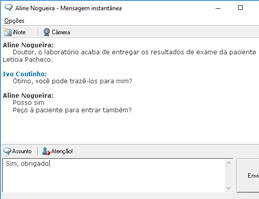 Chat com a secret&aacute;ria