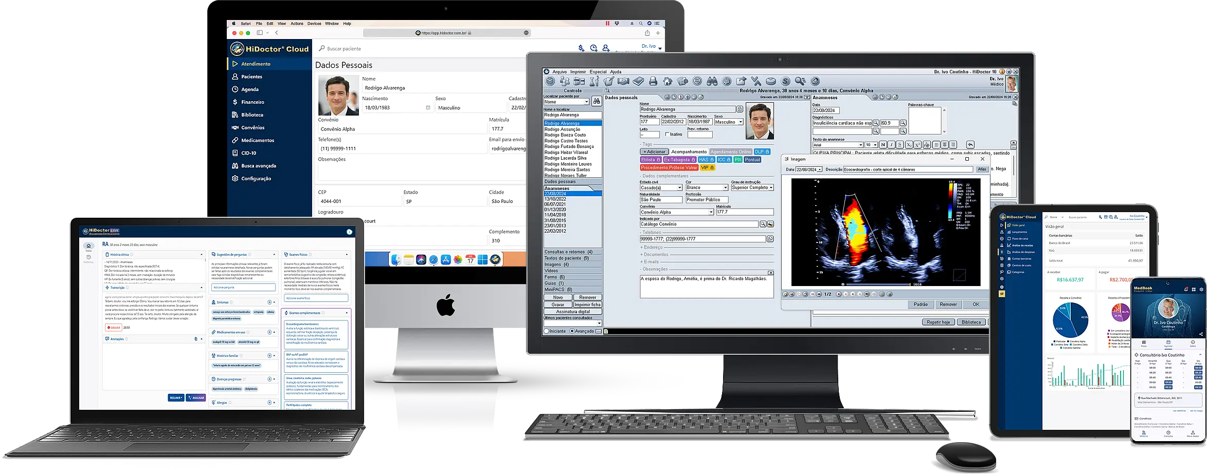 HiDoctor multiplataforma com diversos modos de acesso e funcionalidades completas